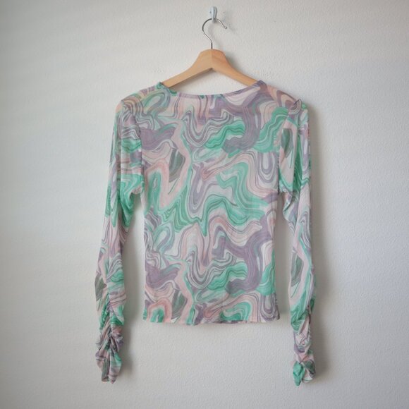 Love & Piece Sheer Swirl Top | L - Picture 4 of 4